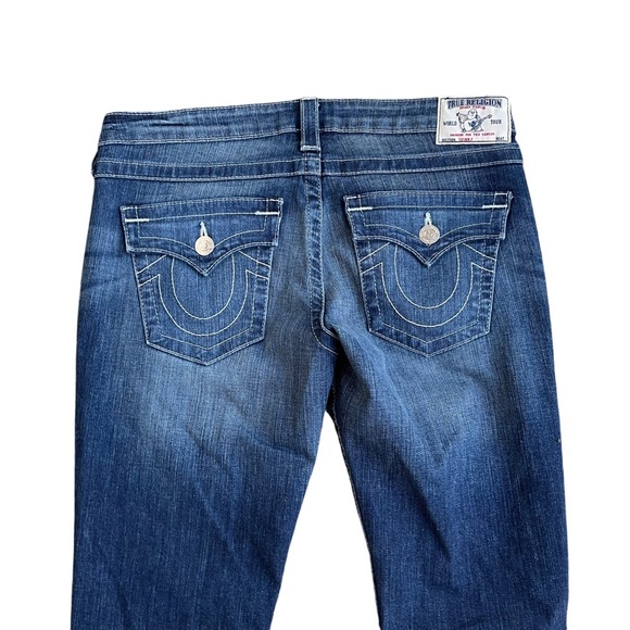 True Religion Women’s Dark Wash Button Pocket Skinny Jeans - Picture 9 of 10